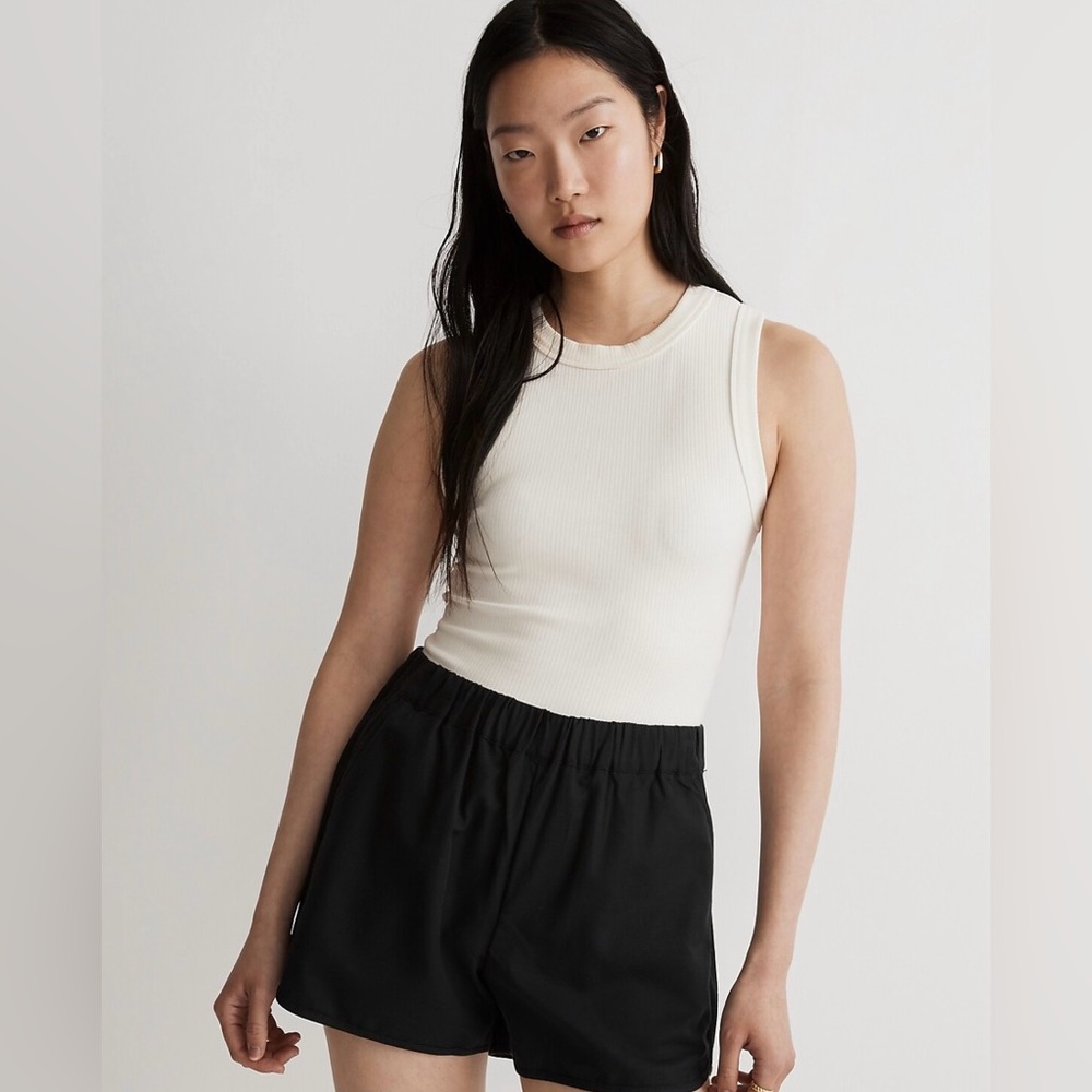 Madewell Almost Black Pull On Shorts Size XL Elastic Waist Pockets H5956
